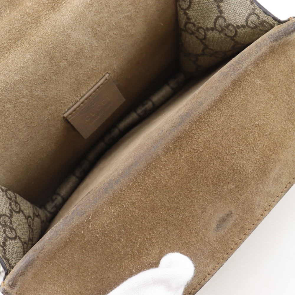Gucci Dionysus Mini Chain Shoulder Bag 421970 GG Supreme Canvas Brown (Women's) - Picture 7 of 16